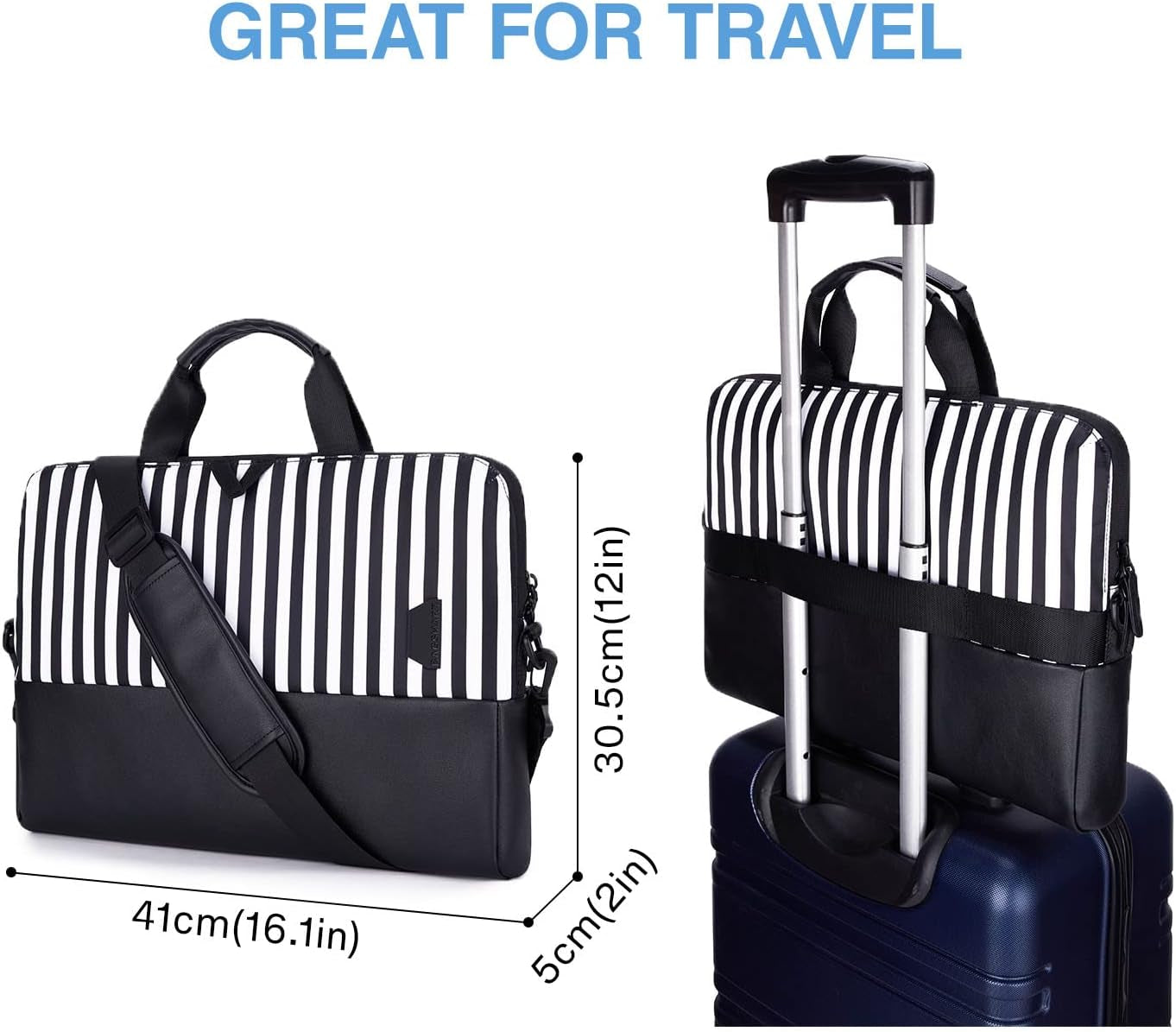 Laptop Bag for Women, Laptop Sleeve, 15.6 Inch Laptop Case, Computer Bag, Laptop Briefcase Office Work Travel, Zebra Stripes