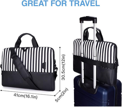 Laptop Bag for Women, Laptop Sleeve, 15.6 Inch Laptop Case, Computer Bag, Laptop Briefcase Office Work Travel, Zebra Stripes