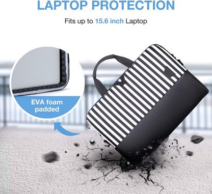 Laptop Bag for Women, Laptop Sleeve, 15.6 Inch Laptop Case, Computer Bag, Laptop Briefcase Office Work Travel, Zebra Stripes
